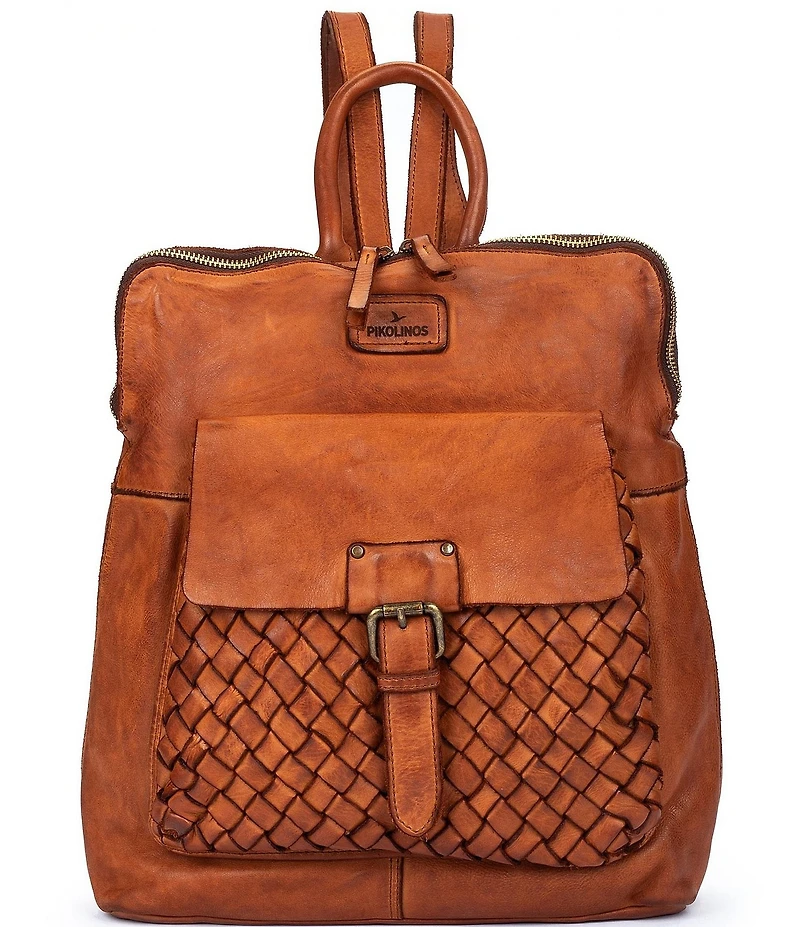 Pikolinos Faura Leather Woven Backpack