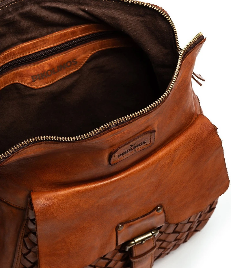 Pikolinos Faura Leather Woven Backpack