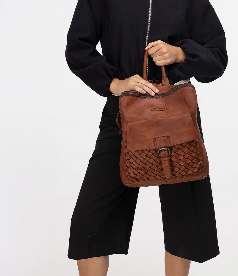 Pikolinos Faura Leather Woven Backpack