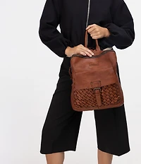Pikolinos Faura Leather Woven Backpack