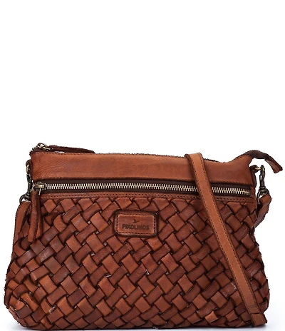 Pikolinos Faura Leather Woven Crossbody Bag