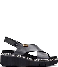Pikolinos Gomera Leather Platform Wedge Cross Band Slingback Sandals