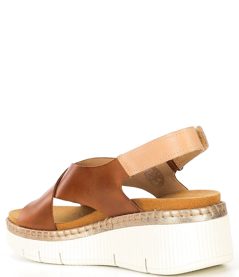 Pikolinos Gomera W0k Leather Cross Strap Platform Wedge Sandals