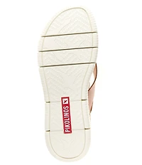 Pikolinos Gomera W0k Leather Cross Strap Platform Wedge Sandals