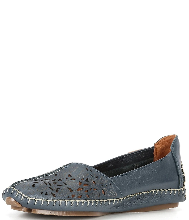 Pikolinos Jerez 578 Floral Perforated Leathern Moccasin Loafers