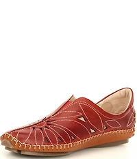 Pikolinos Jerez Floral Leather Cut-Out Detail Slip-On Moccasins