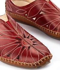 Pikolinos Jerez Floral Leather Cut-Out Detail Slip-On Moccasins