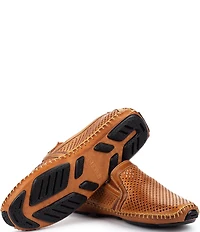 Pikolinos Jerez Floral Leather Cut-Out Detail Slip-On Moccasins