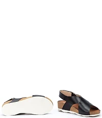 Pikolinos Mahon Leather Cross Strap Platform Wedge Sandals