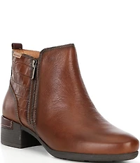 Pikolinos Malaga Leather Croco Embossed Booties
