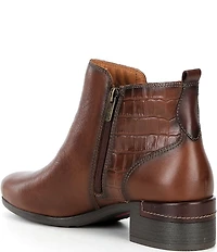 Pikolinos Malaga Leather Croco Embossed Booties
