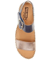 Pikolinos Marina Leather Cork Wedge Sandals