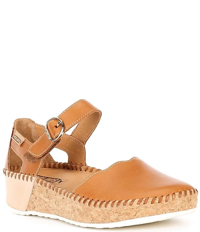 Pikolinos Marina W1c Leather Mary Jane Wedge Pumps