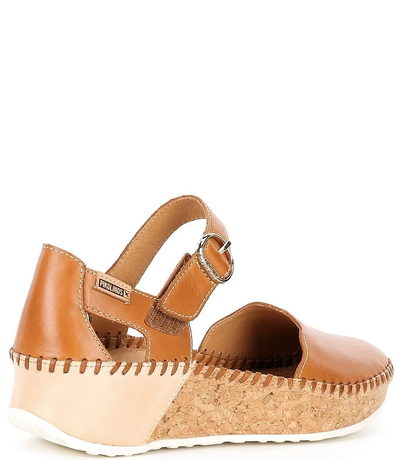 Pikolinos Marina W1c Leather Mary Jane Wedge Pumps