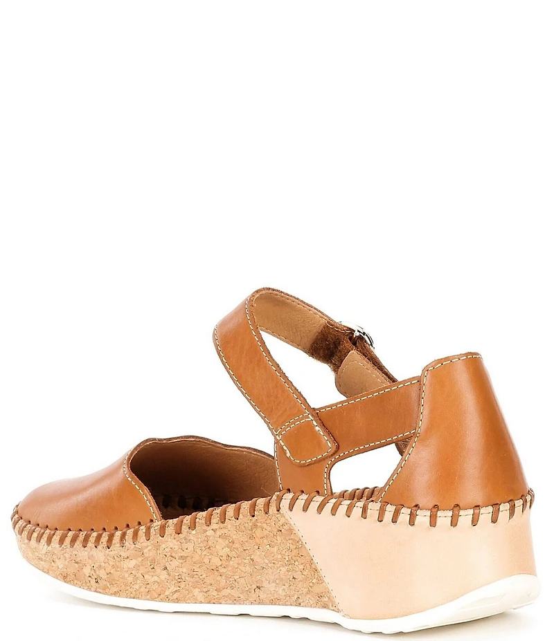 Pikolinos Marina W1c Leather Mary Jane Wedge Pumps