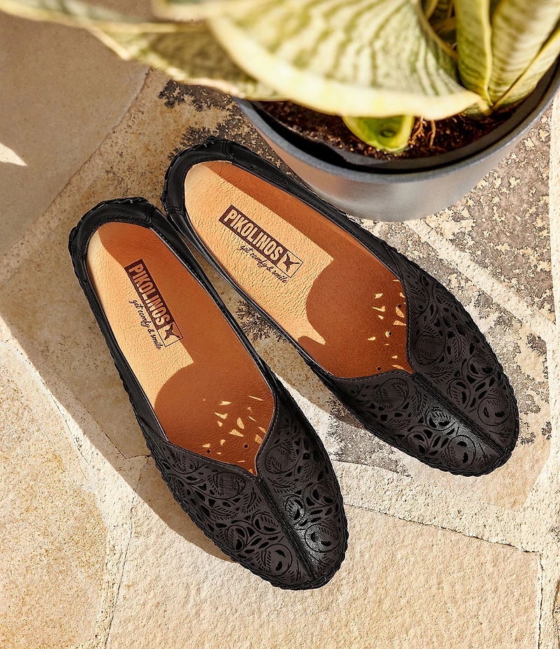 Pikolinos New Jerez Perforated Leather Slip On Moccasin Loafers