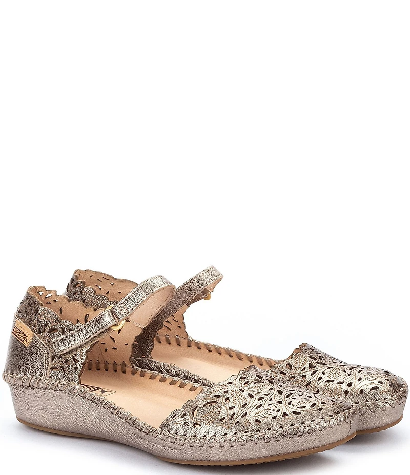 Pikolinos Puerto Vallarta Perforated Leather Mary Jane Flats