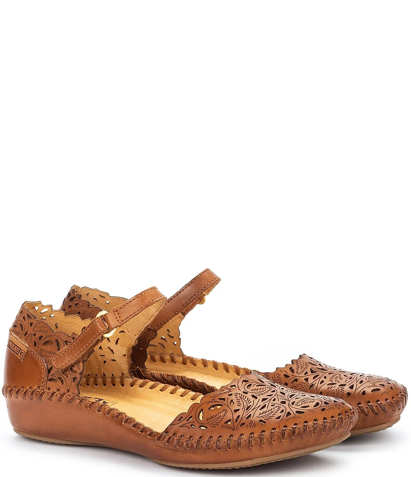 Pikolinos Puerto Vallarta Perforated Leather Mary Jane Flats
