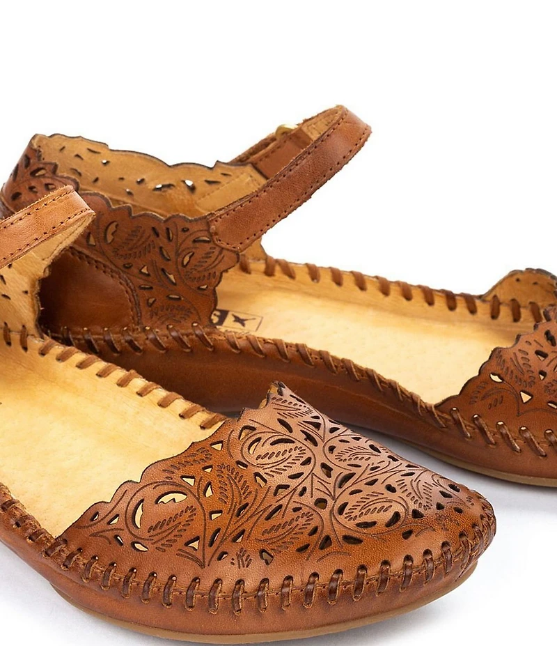 Pikolinos Puerto Vallarta Perforated Leather Mary Jane Flats