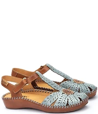 Pikolinos P Vallarta Perforated Leather T-Strap Sandals