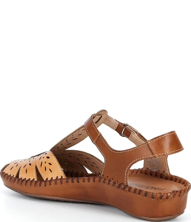 Pikolinos P Vallarta Perforated Leather T-Strap Sandals