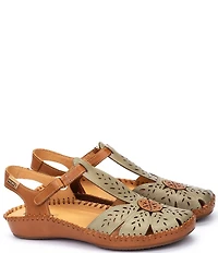 Pikolinos P Vallarta Perforated Leather T-Strap Sandals