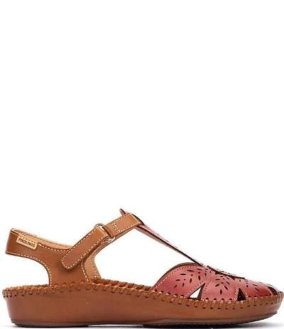 Pikolinos P Vallarta Perforated Leather T-Strap Sandals