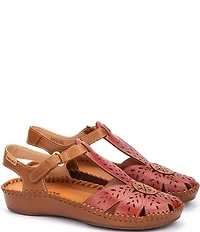 Pikolinos P Vallarta Perforated Leather T-Strap Sandals