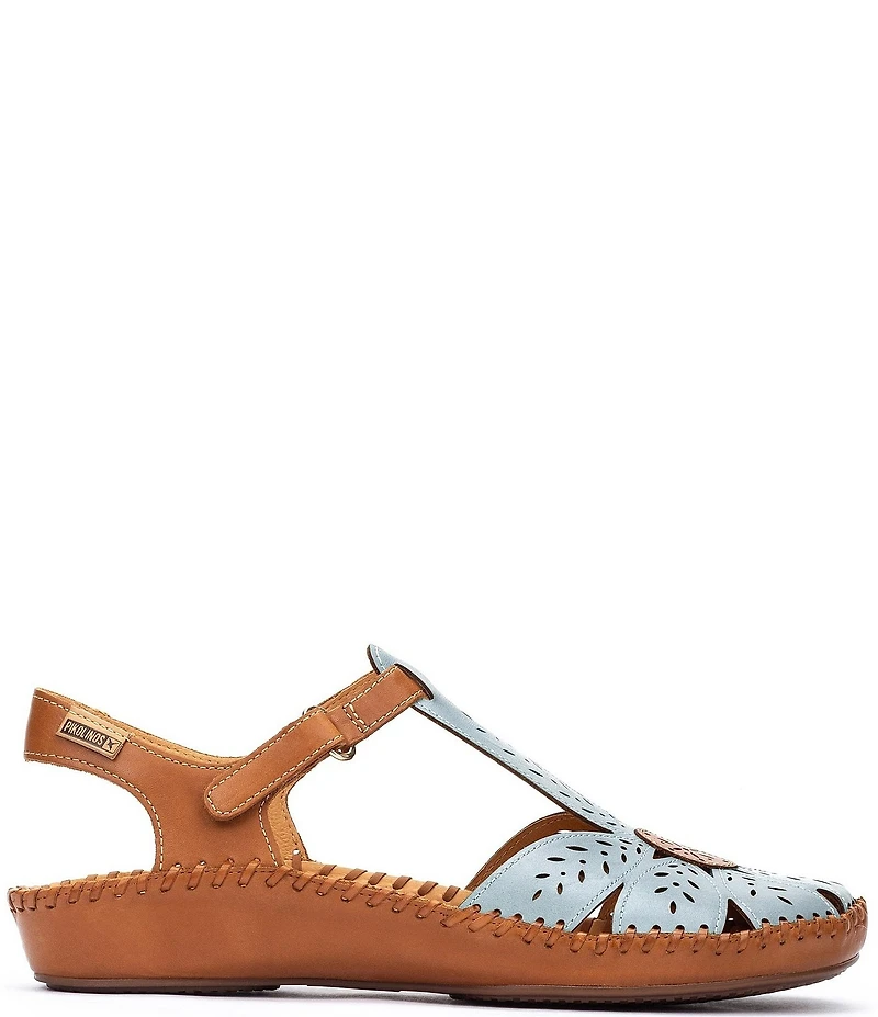 Pikolinos P Vallarta Perforated Leather T-Strap Sandals
