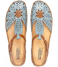 Pikolinos P Vallarta Perforated Leather T-Strap Sandals
