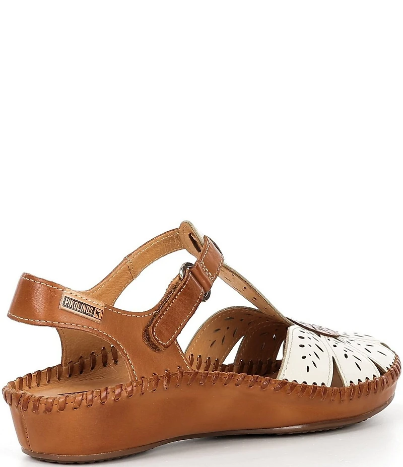 Pikolinos P Vallarta Perforated Leather T-Strap Sandals