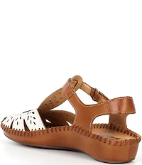 Pikolinos P Vallarta Perforated Leather T-Strap Sandals