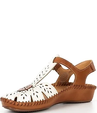 Pikolinos P Vallarta Perforated Leather T-Strap Sandals