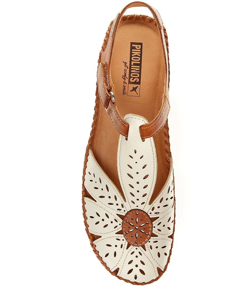 Pikolinos P Vallarta Perforated Leather T-Strap Sandals