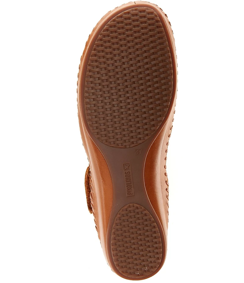 Pikolinos P Vallarta Perforated Leather T-Strap Sandals