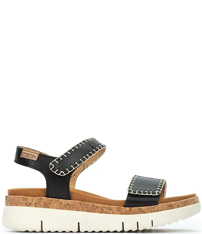 Pikolinos Palma Leather Platform Wedge Sandals