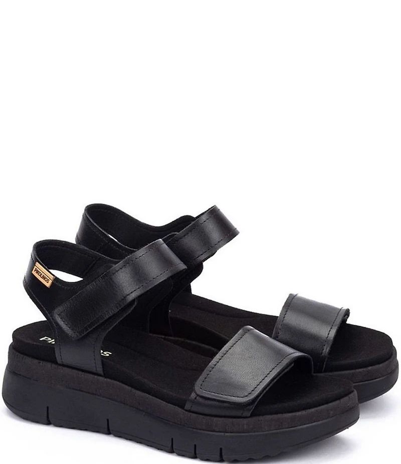 Pikolinos Palma Leather Platform Wedge Sandals