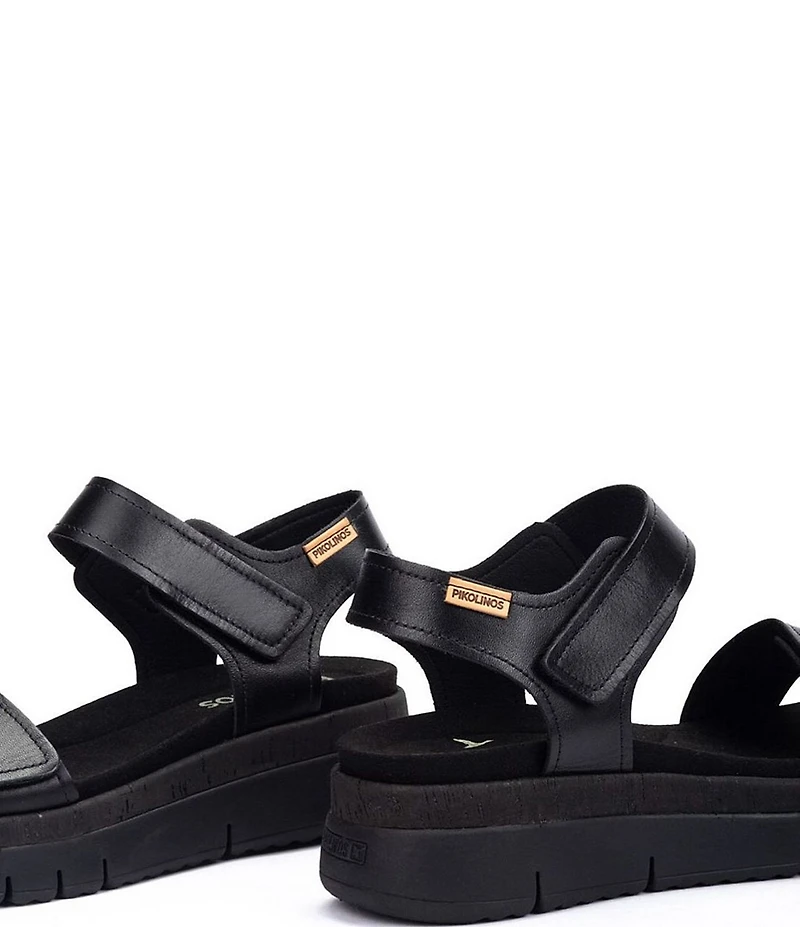 Pikolinos Palma Leather Platform Wedge Sandals
