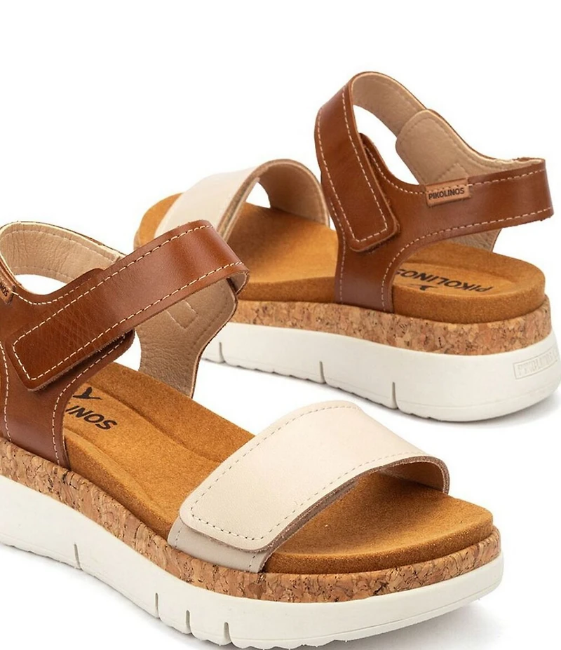 Pikolinos Palma Leather Platform Wedge Sandals