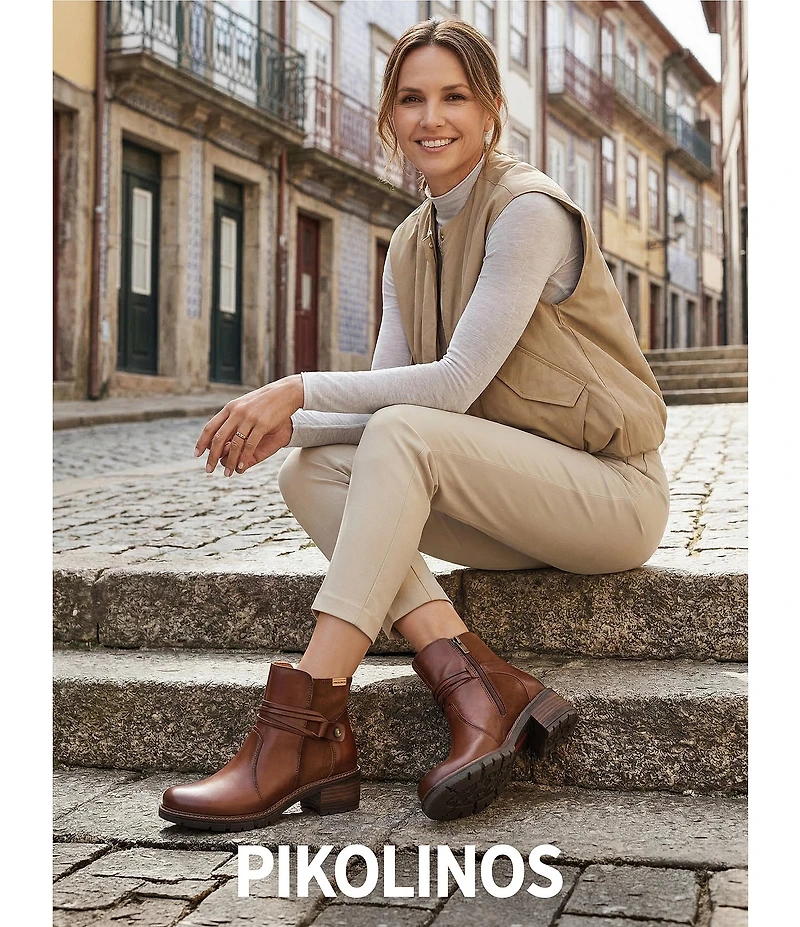 Pikolinos San Sebastian Leather Strappy Ankle Boots