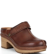 Pikolinos Sort Leather Clogs