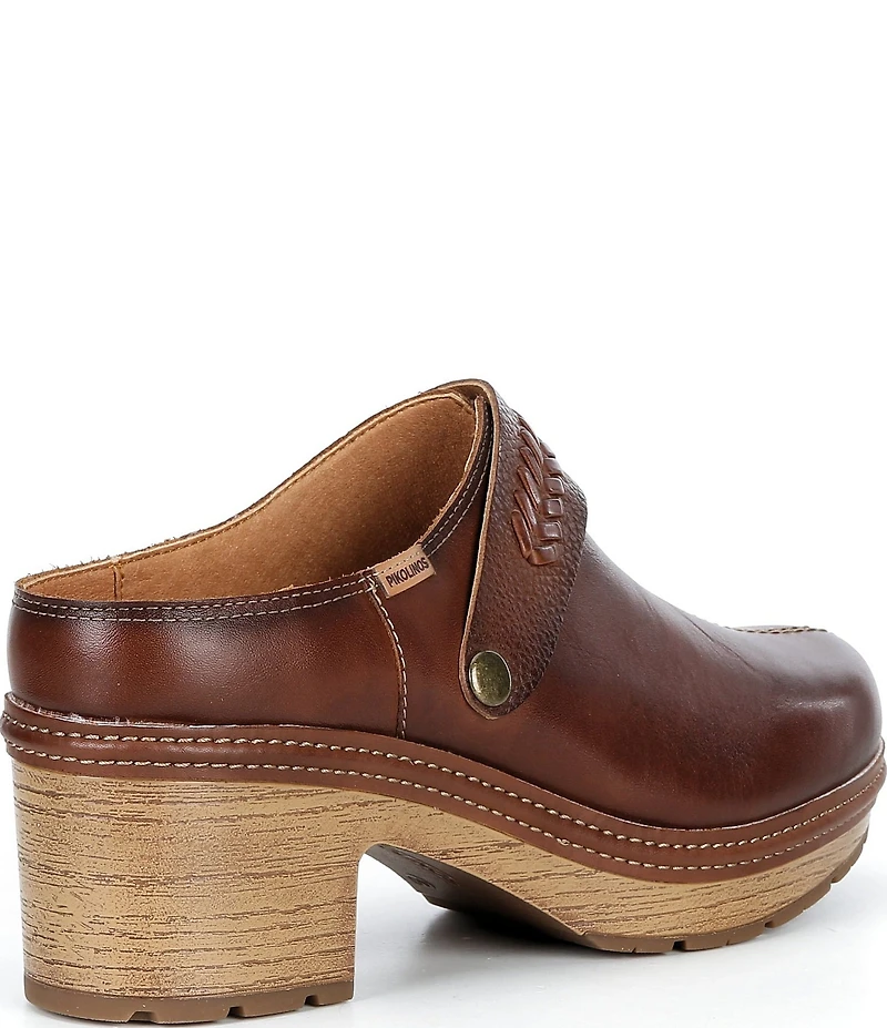 Pikolinos Sort Leather Clogs