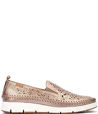 Pikolinos Tenerife Leather Etched Cut Out Wedge Loafers