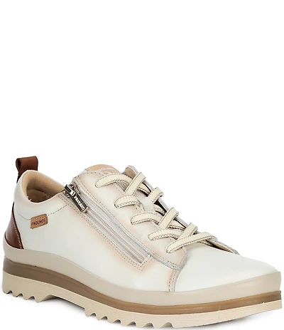 Pikolinos Vigo Zip Lace Up Water-Resistant Leather Oxford Sneakers