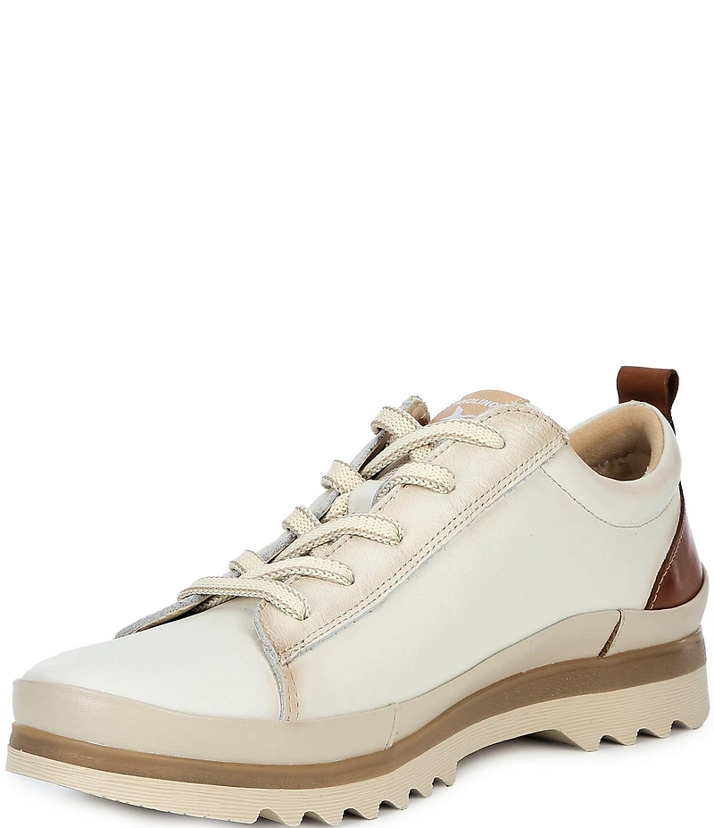 Pikolinos Vigo Zip Lace Up Water-Resistant Leather Oxford Sneakers