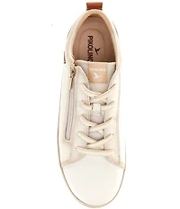 Pikolinos Vigo Zip Lace Up Water-Resistant Leather Oxford Sneakers
