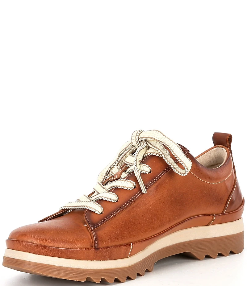 Pikolinos Vigo Zip Lace Up Leather Oxford Sneakers