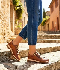 Pikolinos Vigo Zip Lace Up Water-Resistant Leather Oxford Sneakers