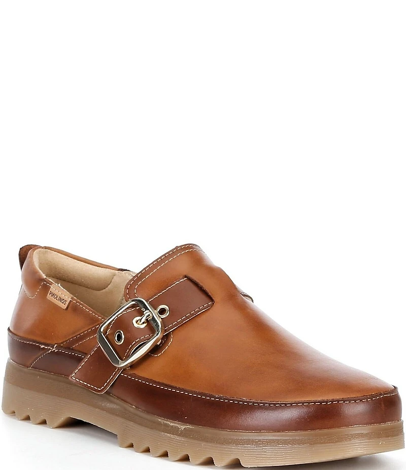 Pikolinos Vigo Leather Buckle Strap Clogs