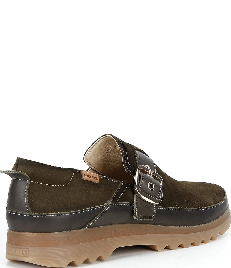 Pikolinos Vigo Suede Buckle Strap Clogs